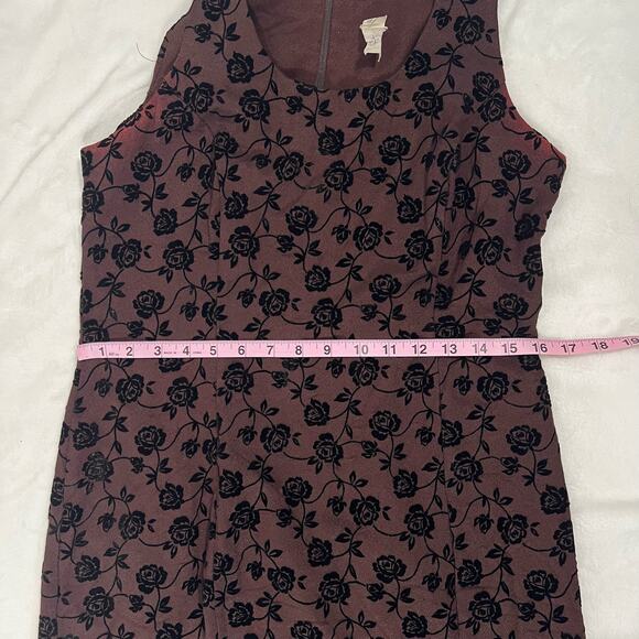 Vintage Studio C Maroon and Black Floral 2-Piece Dress and Jacket Set - Picture 7 of 16